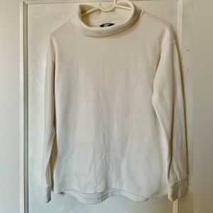 Lands’ End off White Long Sleeve Turtleneck Top Size Small